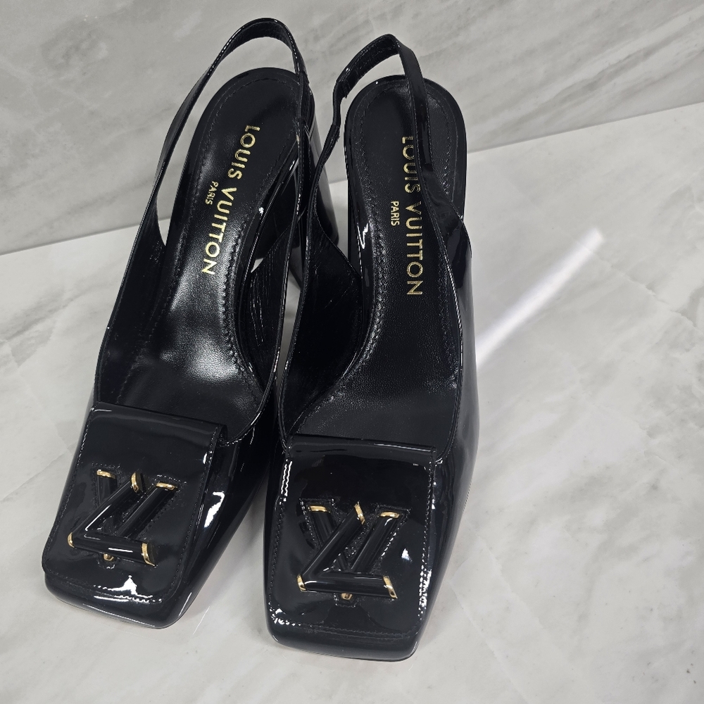 Louis Vuitton Black Patent Leather Shaker Heels - Picture 2 of 10